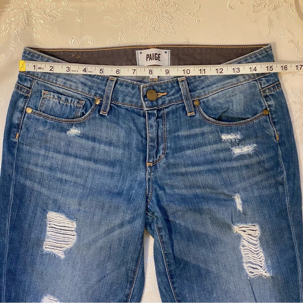 Paige Jimmy Jimmy Skinny In Delilah Destructed Blue Ripped Boyfriend Jeans 💙 25 - Picture 6 of 12
